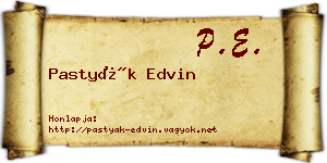 Pastyák Edvin névjegykártya